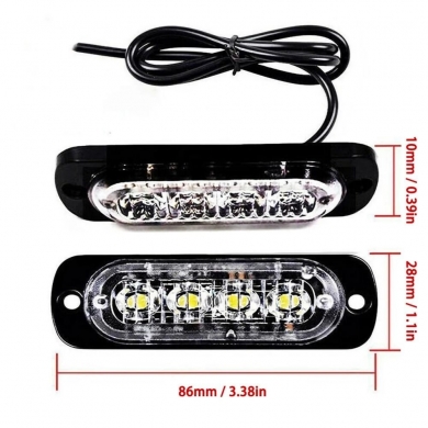 12W 4 Ledli Kırmızı Mavi Fonksiyonlu Çakar Led