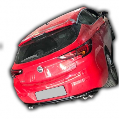 Opel Astra K Uyumlu Yedek Parça Çift Egzoz Görünümlü Difüzör (Plastik)